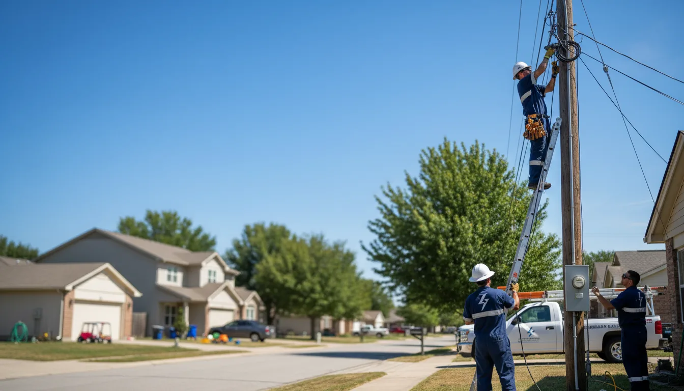 Residential electrician providing installation services in Industry, TX